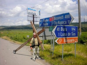 Walking with the cross in Romania